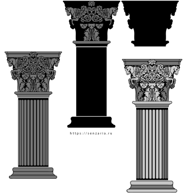 Трафарет - Капитель Кавалерия Трафарет - Капитель Кавалерия